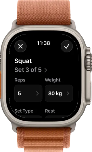 Editing a set on the watch